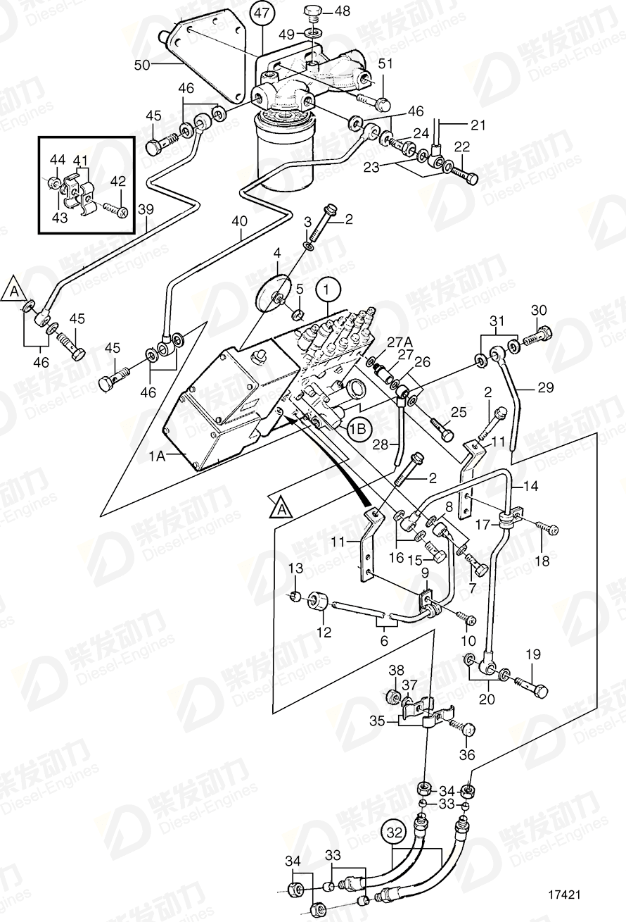 volvo penta Injection pump 3828998 Drawing volvo penta Injection pump 3828998 Drawing
